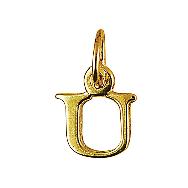 Block Initial Charm — U, 9kt Rose Gold
